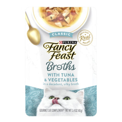 Fancy Feast Cat Food Wet Broths Tuna & Vegetables - 1.4 Oz