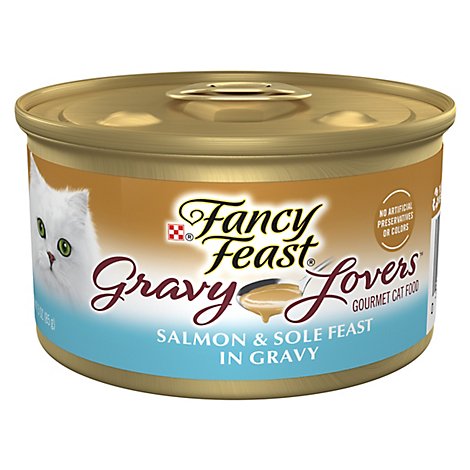 Fancy Feast Cat Food Wet Gravy Lovers Salmon & Sole In Seared Salmon Gravy - 3 Oz