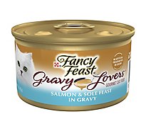 Fancy Feast Cat Food Wet Gravy Lovers Salmon & Sole In Seared Salmon Gravy - 3 Oz