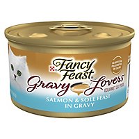 Fancy Feast Cat Food Wet Gravy Lovers Salmon & Sole In Seared Salmon Gravy - 3 Oz - Image 1