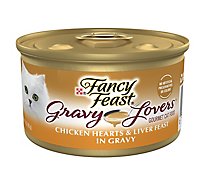 Fancy Feast Cat Food Wet Gravy Lovers Chicken Hearts & Liver - 3 Oz
