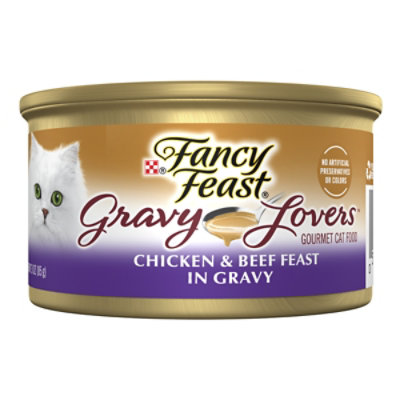 Fancy Feast Cat Food Wet Gravy Lovers Chicken & Beef In Chicken Gravy - 3 Oz