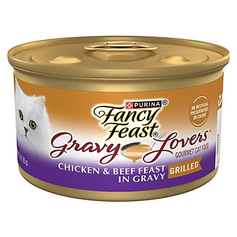 Fancy Feast Cat Food Wet Gravy Lovers Chicken & Beef In Chicken Gravy - 3 Oz
