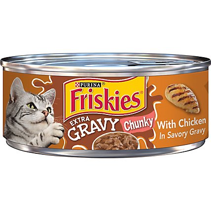 Friskies Cat Food Wet Extra Gravy Chunky Chicken - 5.5 Oz - Image 1