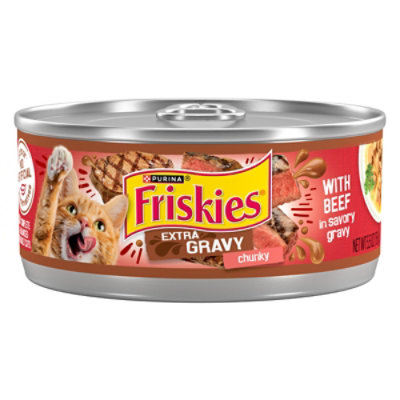 Friskies Cat Food Wet Extra Gravy Chunky Beef - 5.5 Oz - Image 1