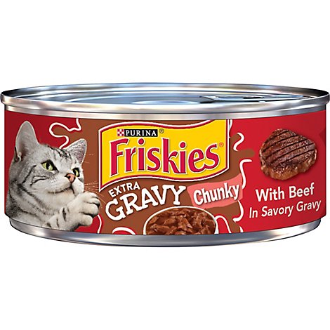 Friskies Cat Food Wet Extra Gravy Chunky Beef - 5.5 Oz
