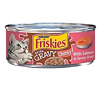 Friskies Cat Food Wet Extra Gravy Chunky Salmon - 5.5 Oz
