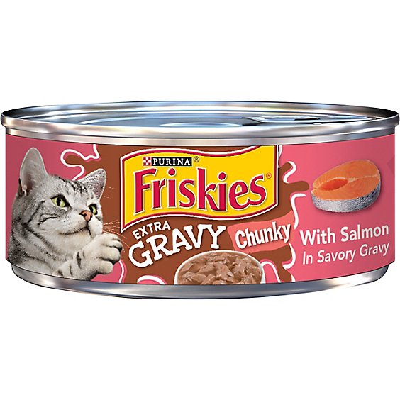 Friskies Cat Food Wet Extra Gravy Chunky Salmon - 5.5 Oz