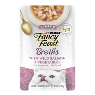 Fancy Feast Broths Wild Salmon And Vegetables Cat Wet Food - 1.4 Oz - Image 1