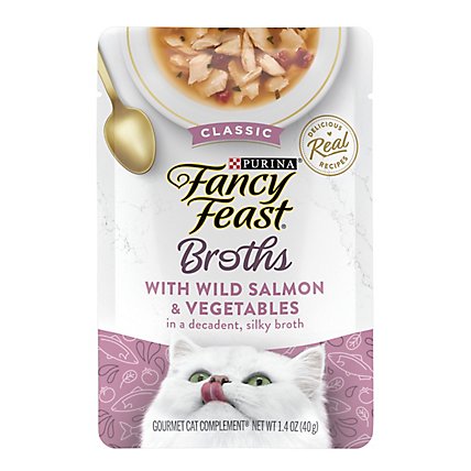 Fancy Feast Cat Food Wet Broths Wild Salmon & Vegetables - 1.4 Oz - Image 1
