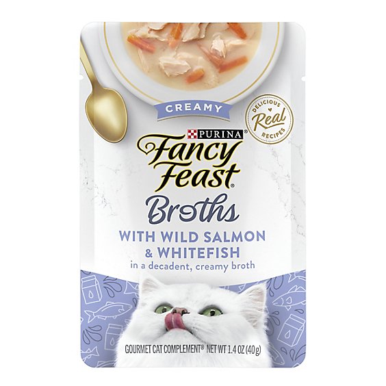 Fancy Feast Broths Wild Salmon And Whitefish Cat Wet Food - 1.4 Oz