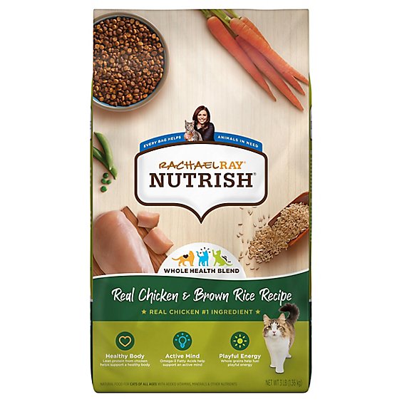 Rachael Ray Nutrish Dry Cat Food Real Chicken & Brown Rice Recipe - 3 Lb