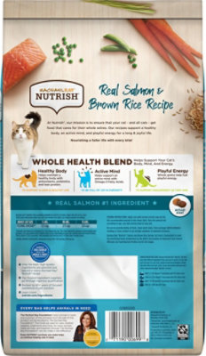 Rachael Ray Nutrish Dry Cat Food Super Premium Real Salmon Brown Rice Recipe 3 Lb vons