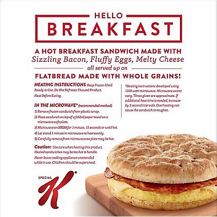 Special K Flatbread Breakfast Sandwiches Bacon Egg and Cheese - 13.4 Oz - Image 6