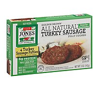 Jones Dairy Farm Sausage All Natural Golden Brown Turkey Patties 4 Count - 5 Oz