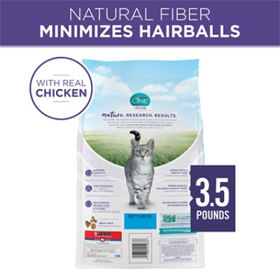Purina ONE Hairball Formula Real Chicken Dry Cat Food - 3.5 Lb - Image 2