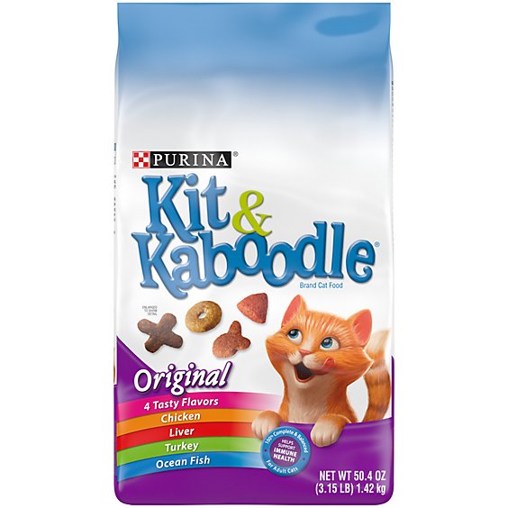 Kit & Kaboodle Cat Food Dry Original Chicken Liver Turkey & Ocean Fish - 3.15 Lb
