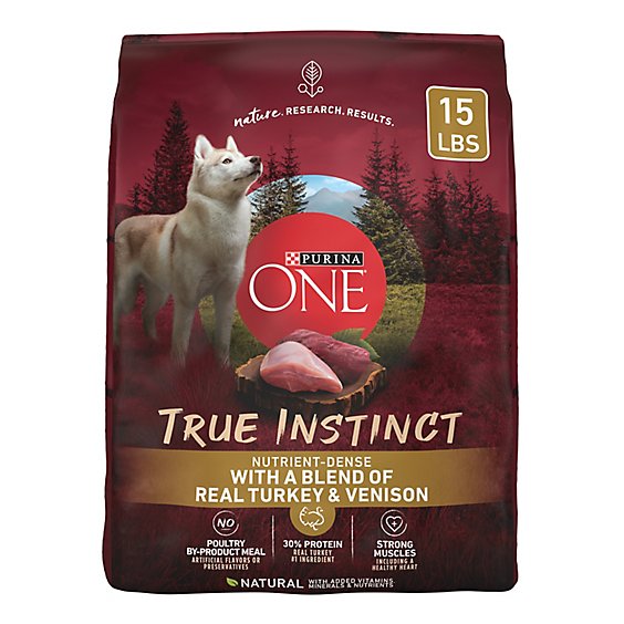 Purina ONE Dog Food Dry Smartblend Turkey & Venison - 15 Lb