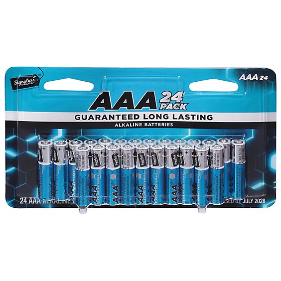 Signature SELECT Batteries Alkaline AAA Guaranteed Long Lasting - 24 Count