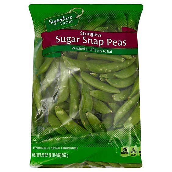 Signature Farms Peas Sugar Snap Stringless - 20 Oz