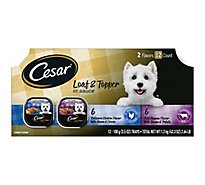 Cesar Savory Delights Canine Cuisine In Meaty Juices 2 Flavors Tub - 12-3.5 Oz