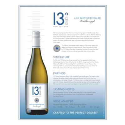 13 Celsius Sauvignon Blanc White Wine - 750 Ml - Image 2