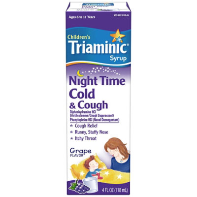 Triaminic Grape Flavor Night Time Cold And Cough - 4 Fl. Oz.