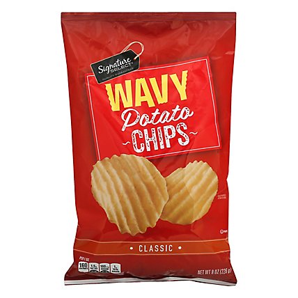 Signature SELECT Potato Chips Wavy Classic - 8 Oz - Image 1