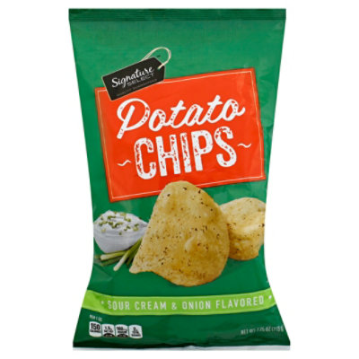Signature SELECT Potato Chips Sour Cream & Onion - 7.75 Oz