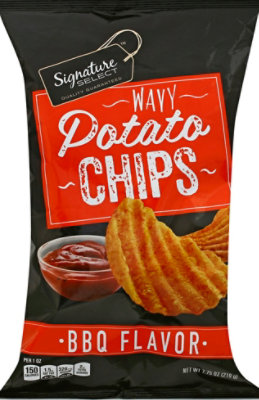 Signature SELECT Chips Potato Wavy BBQ - 7.75 Oz - Jewel-Osco