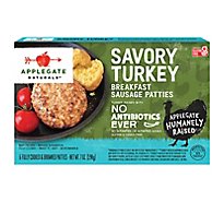 Applegate Natural Savory Turkey Breakfast Sausage Patties Frozen - 7oz