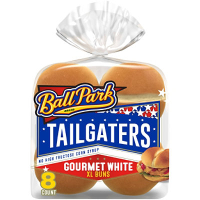 Ball Park Tailgaters Buns Gourmet Sandwich White XL 8 Count - 21 Oz