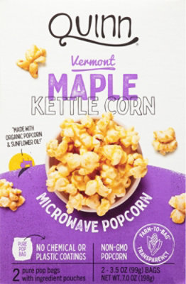 Quinn Popcorn Microwave Vermont Maple & Sea Salt - 2-3.5 Oz - Image 2