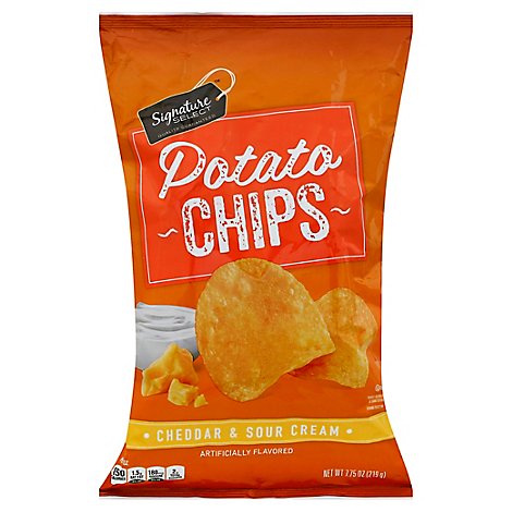 Signature SELECT Potato Chips Cheddar & Sour Cream - 7.75 Oz