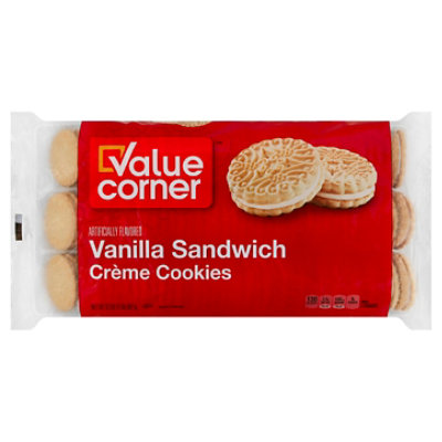 Value Corner Cookies Sandwich Creme Vanilla - 32 Oz - jewelosco