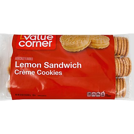 Value Corner Cookies Sandwich Creme Lemon - 32 Oz - Image 2