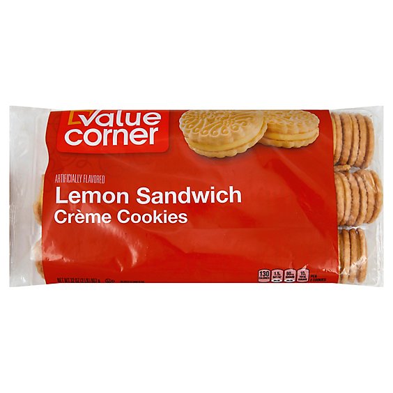 Value Corner Cookies Sandwich Creme Lemon - 32 Oz