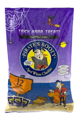 Pirates Booty Rice and Corn Puffs Baked Aged White Cheddar Lunch Packs - 12-0.5 Oz