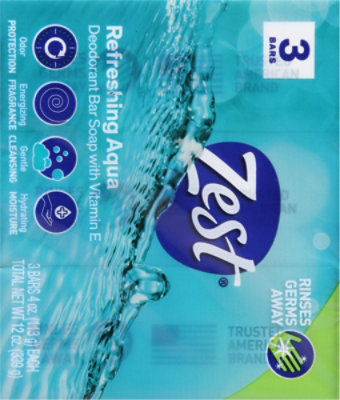 Zest Aqua Bar Soap 3-Bar - 3-4 Oz - Image 4