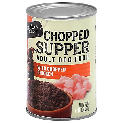 Signature Pet Care Dog Food Chopped Supper Adult Chunky Chicken Dinner Can - 22 Oz - Image 1