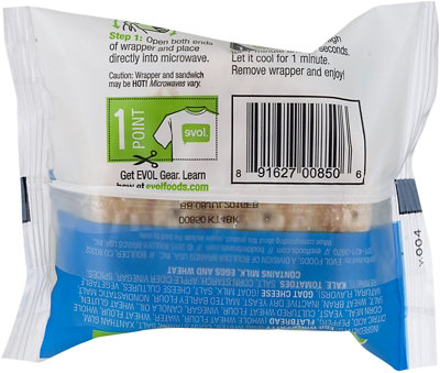 Evol Breakfast Sandwich Lean & Fit Egg White Kale Roasted Tomato & Goat Cheese - 3.6 Oz - Image 2