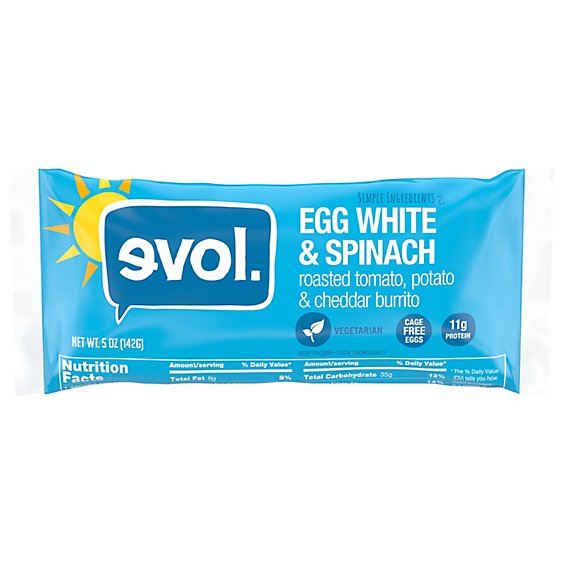 Evol Burrito Lean & Fit Egg White & Spinach - 5 Oz