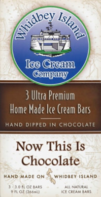 Whidbey Island Ice Cream Co. Now this is Chocolate Ice Cream Bars 3 Pack - 9 Fl. Oz. - Image 2