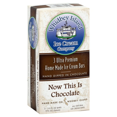 Whidbey Island Ice Cream Co. Now this is Chocolate Ice Cream Bars 3 Pack - 9 Fl. Oz. - Image 1