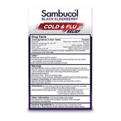 Sambucol Cold & Flu Relief Quick Dissolve Tablets - 30 Count - Image 4