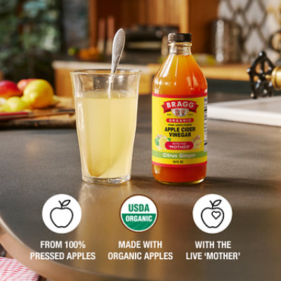 Bragg Vinegar Apple Cider Citrus Ginger - 16 Fl. Oz. - Image 3