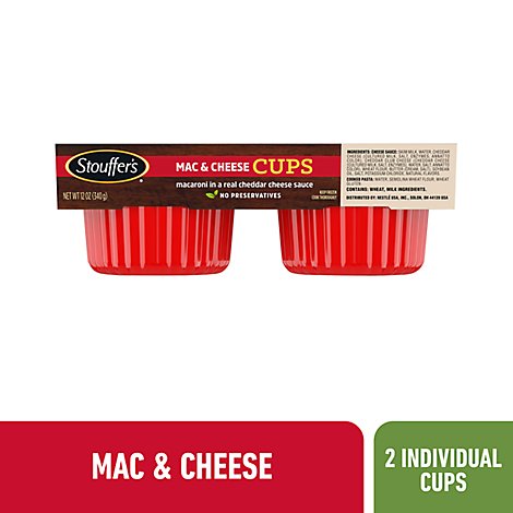 STOUFFERS Meal Mac Cups Classic Mac & Cheese 2 Count - 12 Oz
