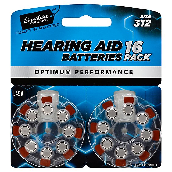 Signature SELECT Batteries Hearing Aid Optimum Performance Size 312 1.45V - 16 Count