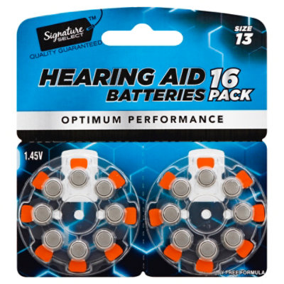 Signature SELECT Batteries Hearing Aid Optimum Performance Size 13 1.45V - 16 Count