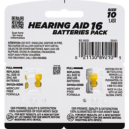 Signature SELECT Batteries Hearing Aid Optimum Performance Size 10 1.45V - 16 Count - Image 3